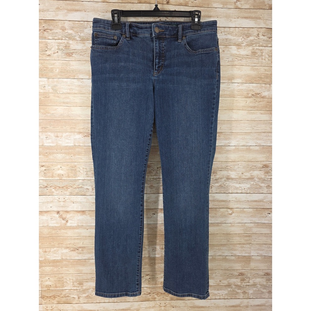 Lauren Ralph Lauren Jeans Size 8 Curvy Straight Dark Wash Stretch Blue Denim